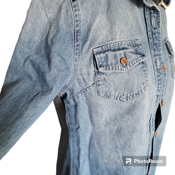 Miss Me womens denim button up western rodeo boho cowgirl beaded embellish top - Picture 8 of 12